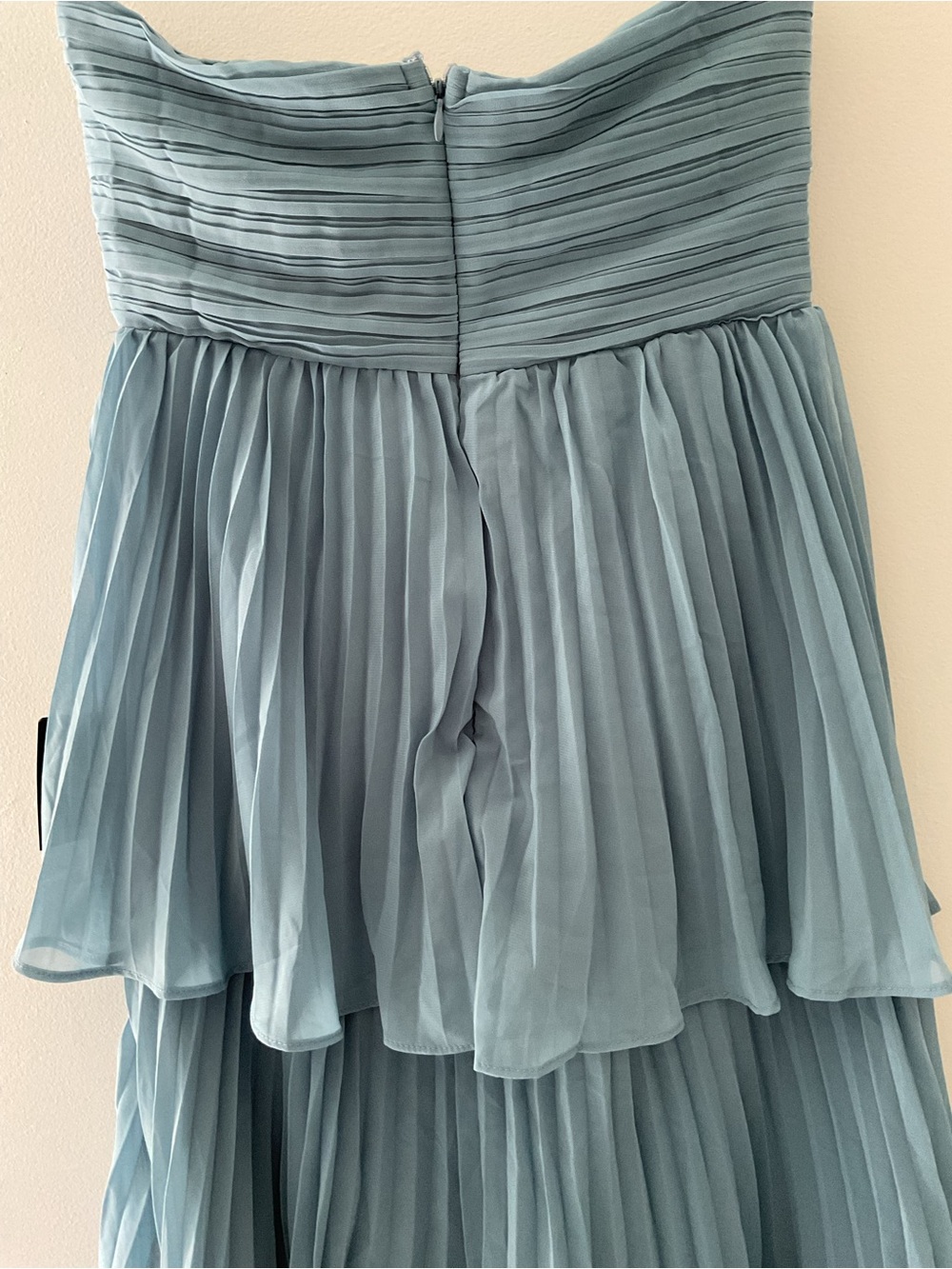 Lulus Seriously Sensational Blue Strapless Tiered Pleated Maxi Dress NWT Medium - Picture 8 of 13